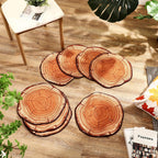 12 Pcs Round Carpet Rugs 15 Inch Non Slip Accent Mats Soft Plush Floral Floor Mats for Living Room Bedroom Entryway Vanity Dorm Apartment Home Decor (Stump)