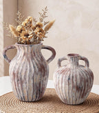 Ceramic Vases Set of 2, Flower Vase Bud Vases Small Vase for Pampas Grass Home Decor Modern Boho Living Room Bathroom Office Coffee Desk Fireplace Centerpieces Gift for Mother, Wife