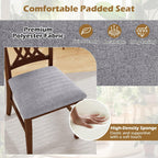GOFLAME Wooden Dining Chairs Set of 4, Fabric Upholstered Kitchen Chairs with Padded Seat and Rubber Wood Frame, Farmhouse Armless Side Chairs for Dining Room, Living Room, Restaurant