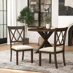 Roundhill Furniture Windvale Fabric Upholstered Dining Chair, Set of 2, Espresso