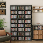 DVD Storage Shelf, 8-Tier Media Storage Cabinet with Adjustable Shelves for CDs, DVDs, Video Games, DVD Stand Tower for Living Room, Bedroom, Office, Black