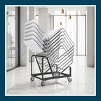 OEF Furnishings OEFDY86 Stack Chair Dolly, Heavy Duty Steel Cart (Vertical Cradle, Fits OEF8600 Series and Similar Sized Stack Chairs, 1100 lb Weight Capacity, Swivel Casters)