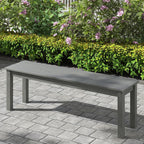 Giantex 55" HDPE Outdoor Bench, 2-3 People Weatherproof Backless Patio Garden Bench with 750 Lbs Capacity, Fade Resistant Outside Seating Furniture, Loveseat for Porch, Yard, Park (1,Grey)