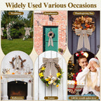 2 Pack Front Door Wreath Blank Sash, Larbeti Burlap Wreath Sashes with 4.7" W×56.7" L, Garland Sash Fit for Farmhouse, Wedding, Holiday to Indoor & Outdoor Decorative, for DIY Embroidery Letter
