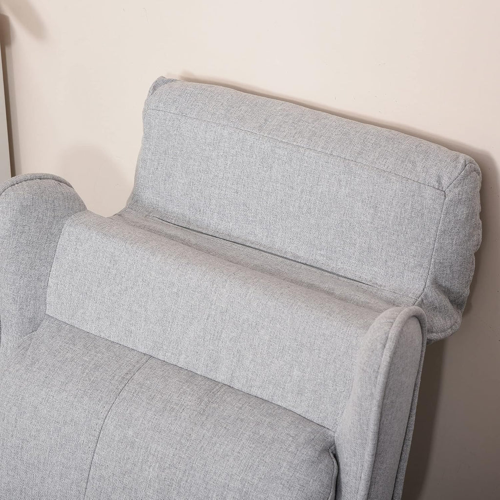 Qaba Kids Recliner Chair Children Sofa Angle Adjustable Single Lounger Armchair Gaming Chair with Footrest 2 Side Pockets for 3-5 Years, Light Grey
