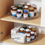 LAMU 12 Inch Lazy Susan Turntable, 360° Rotating Organizer Storage for Cabinet & Table Top, Pantry, Fridge, Bathroom, 4 Pack Clear Spice Rack, Kitchen Storage Tray for Medicine & Countertop