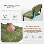 Modern Cantilevered Green Dining Chairs Set of 4, Mid Century Side Dinner Chairs, Armless Backrest, Upholstered Seat, Metal Base, Industrial for Kitchen/Restaurant/Living Room/Cafeteria, Olive