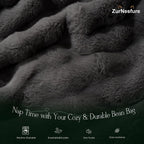 ZurNesfure Bean Bag Chair 3FT Plush Lounger Beanbag with Filler No Assembly Giant Bean Bag with Handle Side Pocket&Machine Washable Cover Large Bean Bag Chair for Adults Home Dorm (Darkgrey, Medium)