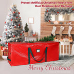 Large Christmas Tree Storage Bags Heavy Duty Tree Bags Holiday Storage Bags Protects From Moisture Or Dust,Alternative To Xmas Tree Storage Box (Red, 7.5 Ft)