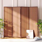 JOSTYLE 4 Panel Folding Privacy Screens 6ft Bamboo Freestanding Room Dividers, 70.9" H x 79" W