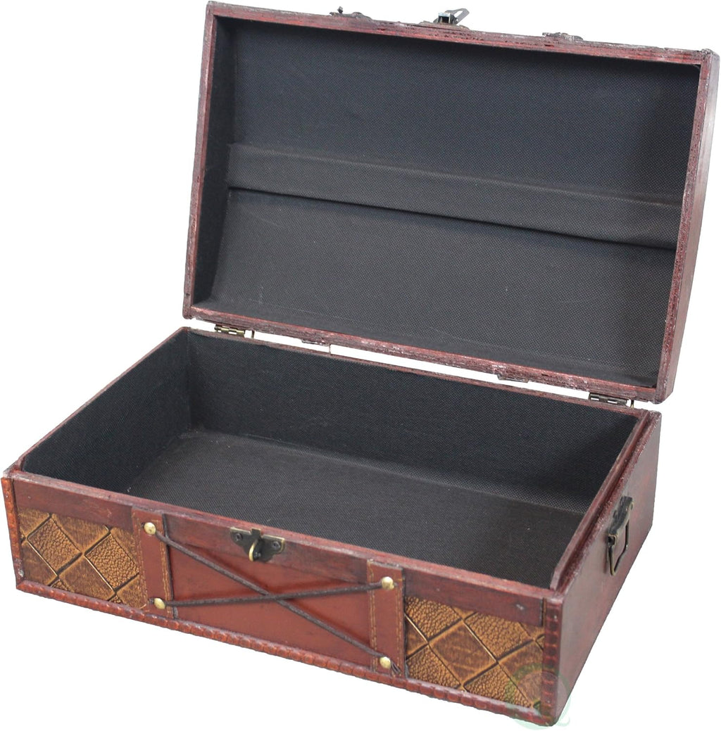 Vintiquewise(TM) Pirate Treasure Chest/Box with Leather X
