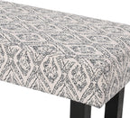 Cassie Boho Fabric Bench, Black Print