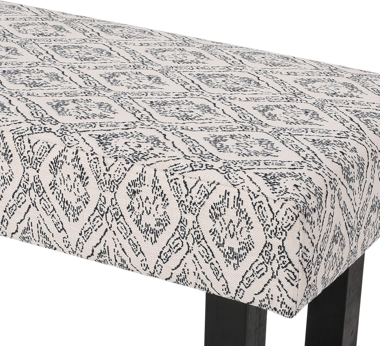 Cassie Boho Fabric Bench, Black Print