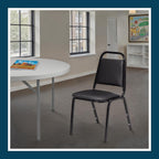 OEF Furnishings OEF9110-B/4 Banquet Chairs Premium Commercial Seating (4 Pack, Vinyl, Black, Black Frame)