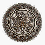 Mandala Wall Art, Mandala Wood Wall Art Decor, Lotus Flower Wall Decoration, Layered Mandala (X-Large)