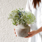 Ceramic Rustic Flower Vase, 5.12 Inch Pottery Modern Vase for Shelf, Tabletop, Vintage Farmhouse Home Decor for Coffee Table, Living Room, Mantle, Fireplace, Entryway