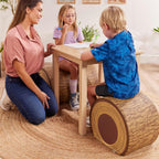 ECR4Kids SoftZone Tree Log Quarter Seat, 14in, Kids Bench, Chocolate