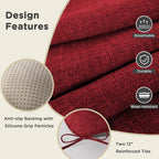 AddGrace Extra Thick Chair Cushions for Dining Chairs Set of 4 Non-Slip Kitchen Chair Pads Soft Dining Room Seat Cushion with Ties 16" x 16" x 4" Dark Green