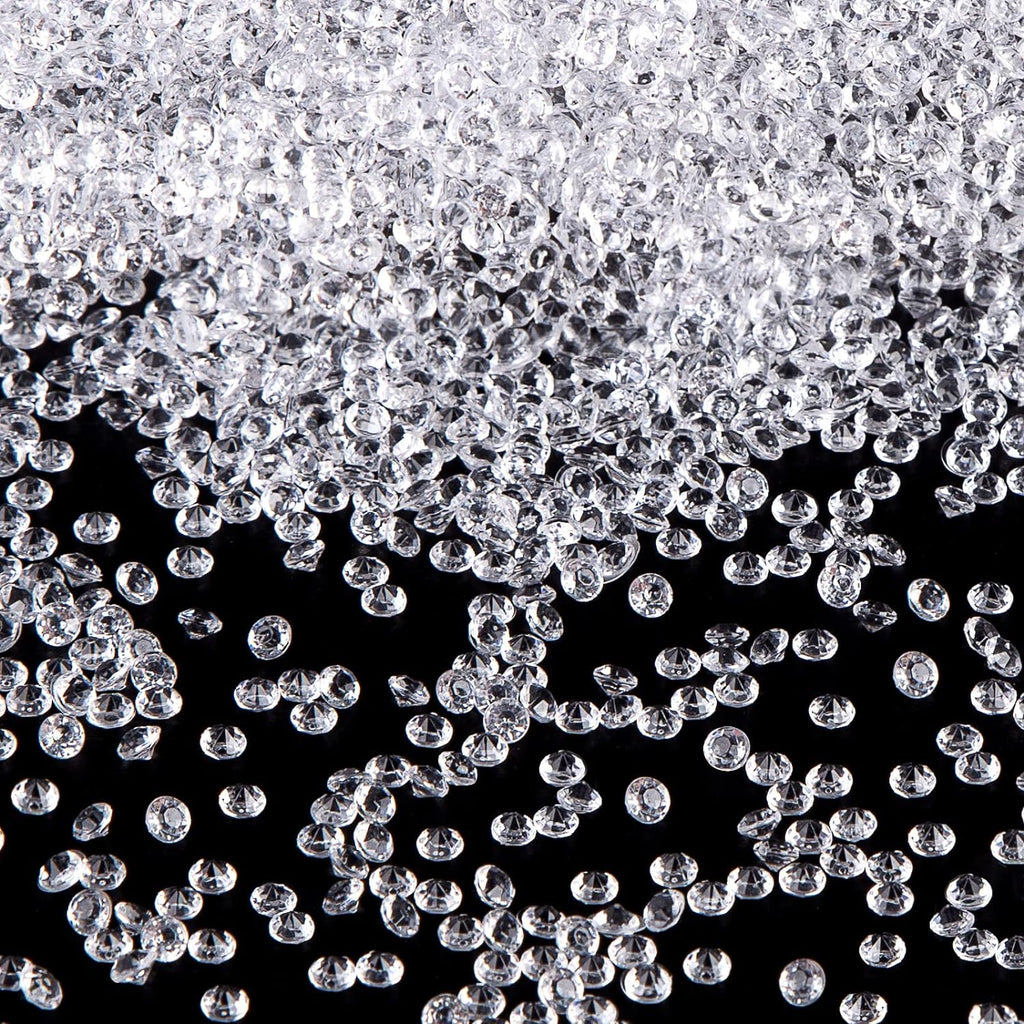 FUTUREPLUSX 10000PCS Fake Diamonds, 4.5mm Mini Clear Diamonds Decoration Acrylic Crystal Vase Fillers Table Scatter Confetti Gems for Wedding Bridal Shower Birthdays Graduation Party Home Decor