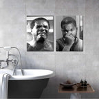 Framed Funny Bathroom Canvas Wall Art Set of 2 - Black and White Vintage Comedy Movies Posters, Funny Toilet Humour Smell Wall Decor Prints for Bathroom Decor 12x16in