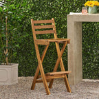 Christopher Knight Home Atlantic Outdoor Foldable Wood Barstool, 31", Natural Wood