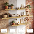 Acovy 30in Long Floating Shelves for Wall Set of 2, Wood Wall Shelves for Bathroom Bedroom Kitchen Living Room Laundry Room, Modern Floating Shelf for Home Decor