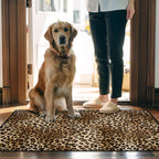 Cheetah Print Entryway Rug 2x3 Area Rug Deep Brown Animal Leopard Thin Door Mat Non Slip Washable Small Floor Mat Carpet for Entrance Porch Indoor Outdoor (Deep Brown, 2'x3')
