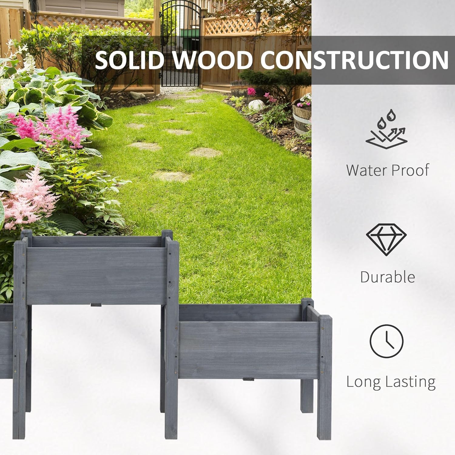 Ergonomic Three-Tier Raised Garden Bed for Vegetables and Herbs