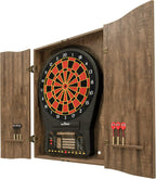 DMI Sports MI Sports Brown CricketPro Dartboard Cabinet | Designed for Arachnid 15.5” CricketPro 900, 800, 750, 650 Electronic Dartboards | Does Not Include Dartboard