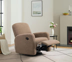 Oxford Baby Snuggly Glider Recliner Rocking Chair 360° Swivel for Nursery and Living Room - Boucle Teddy Brown