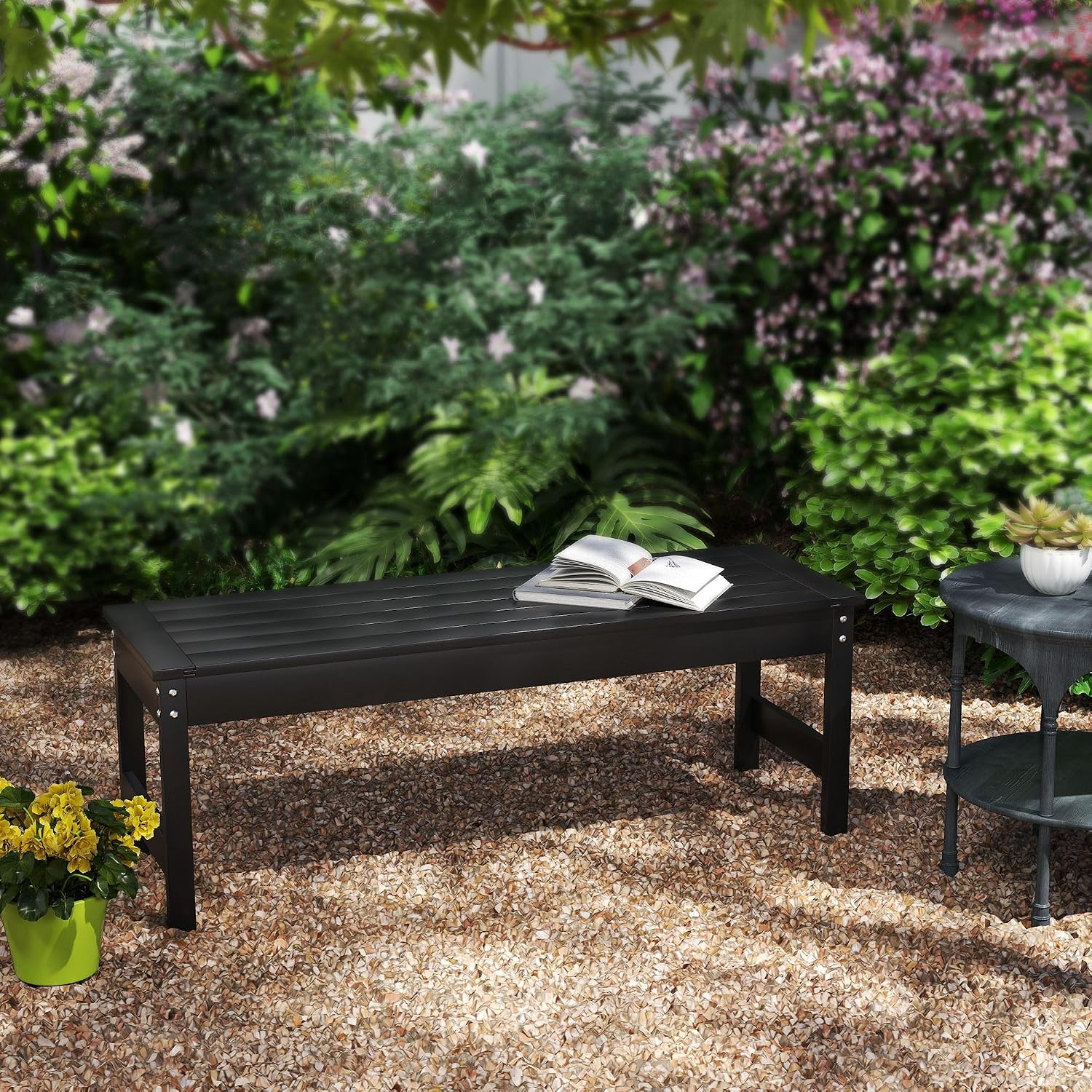 2-Seater Garden Bench with Slatted Seat