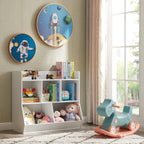 Kovhzcu Toy Storage Organizer with Bookshelf, 5-Cubby Children's Toy Shelf, Toy Storage Cabinet for Children's Room, Playroom, Hallway, Kindergarten, School