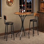 CHOEZON Bar Table, Round High Top Table, Home Counter Height Table, for Kitchen, Pub, Bistro, Living Room, Meeting Room, Rustic Brown and Black TBT06BF