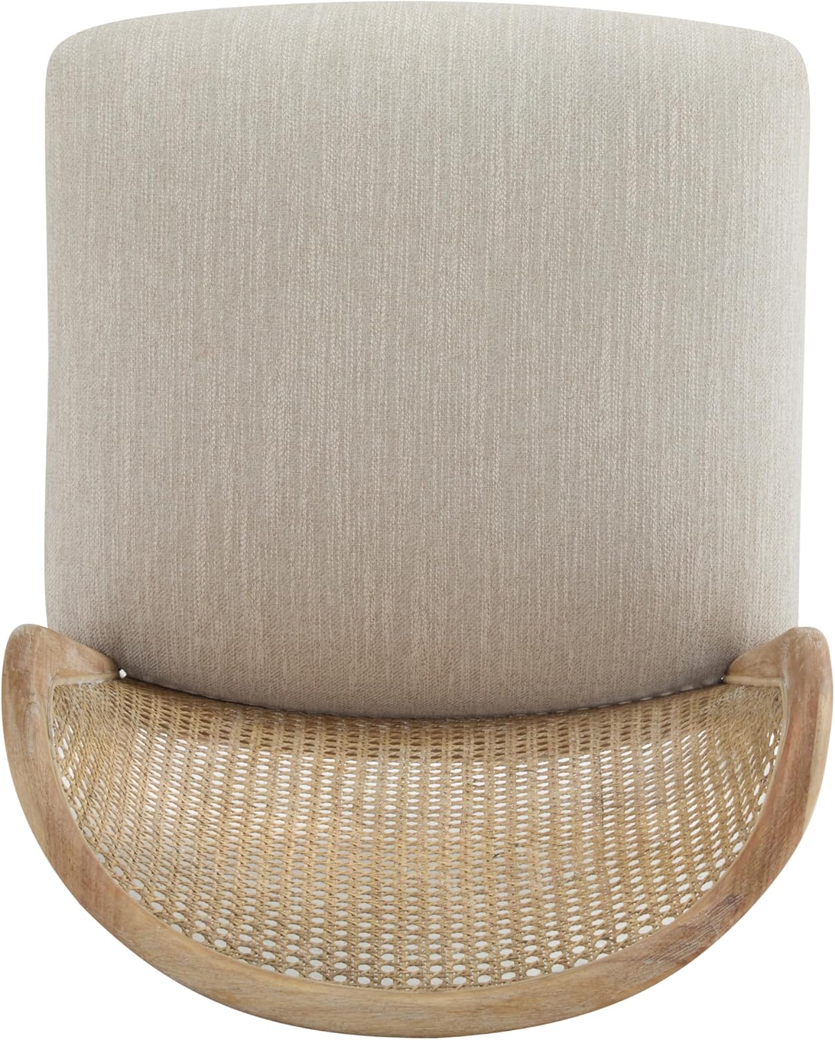 Modern Dining Chairs Set of 2, Fabric Upholstered Kitchen Chairs with Cane Webbing Back and Rubberwood Frame, Beige and Natural for Dining Room