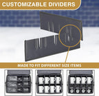 2 Pack - China Cup Storage Chests Hold 24 Coffee Cups or Mugs – Stackable Glassware Organizer with Customizable Dividers and Inner Case for Extra Protection – Gray