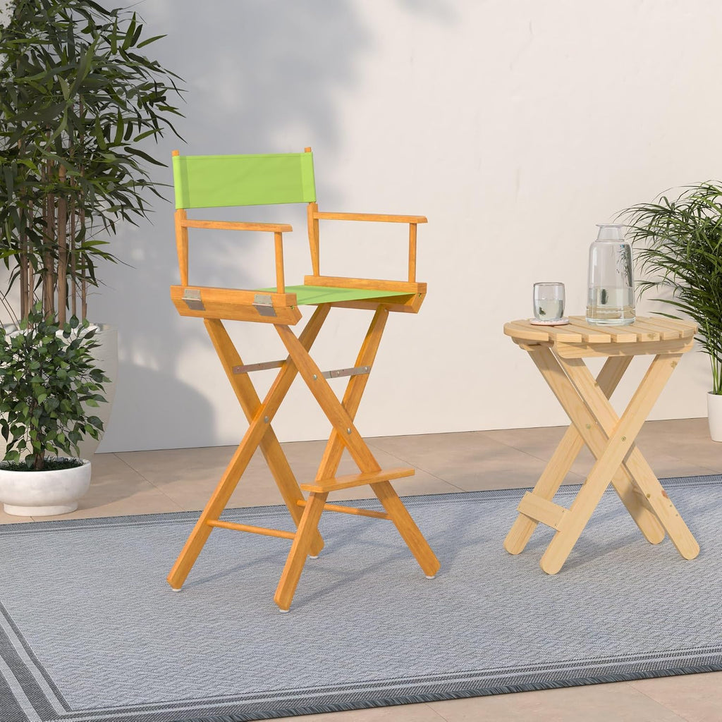 Casual Home 230-05/021-72 Honey Oak Frame-Lime Green Canvas Director Chair 30" - Bar Height OakFrame