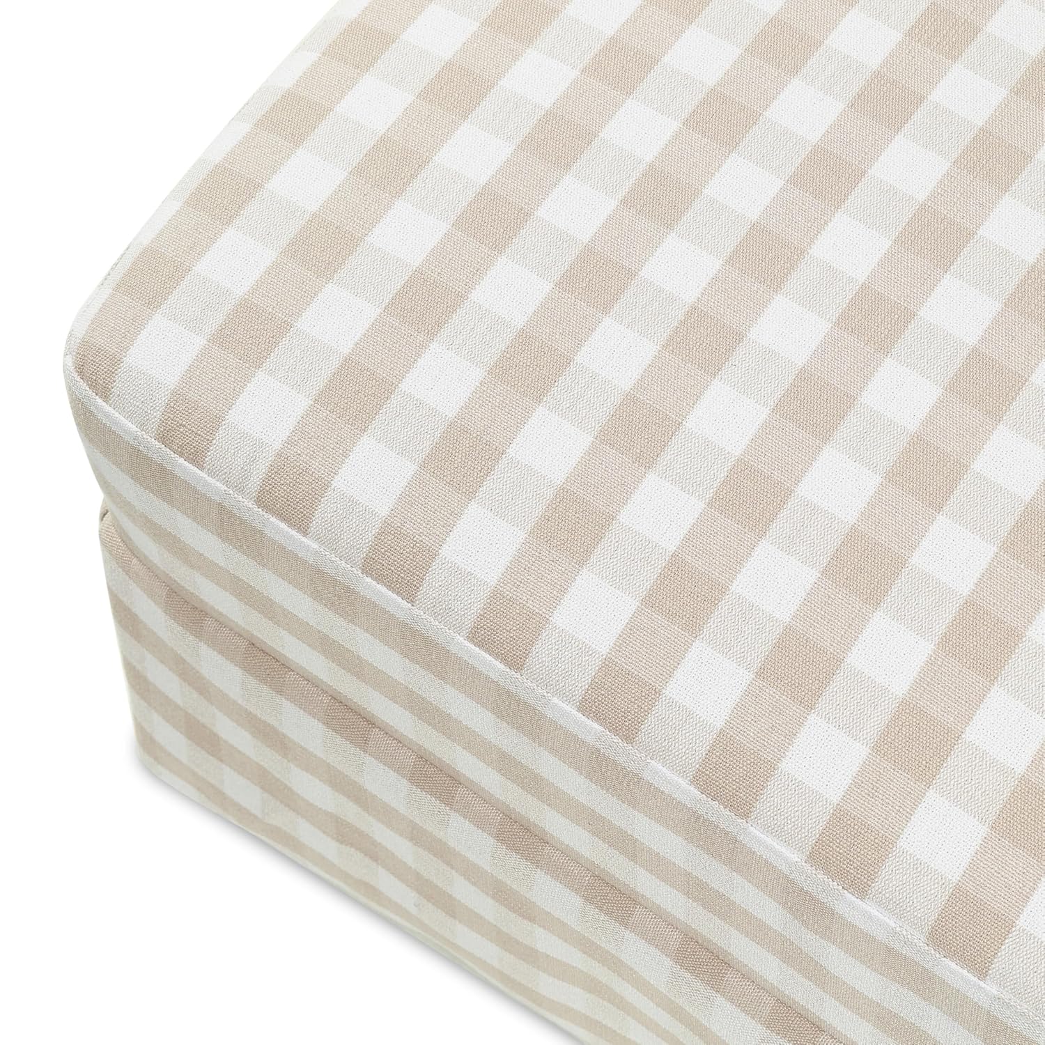 Namesake Crawford Gliding Ottoman in Tan Gingham, Greenguard Gold & CertiPUR-US Certified
