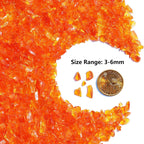 QYGL Crushed Glass - 2.1LB Orange Broken Glass Pieces 3-6mm, for Resin Art, DIY Crafts, Home Decor, Vase Fillers, Tabletop Fire Pit, and Aquarium Rocks