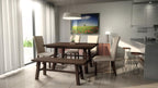 Cortesi Home Figi Dining Bench, Rustic Wood