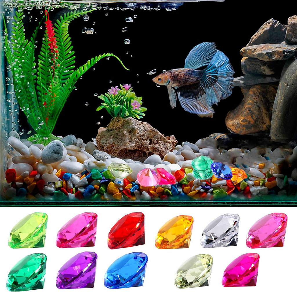 75pcs Multi-Colored Acrylic Gems Plastic Gemstones for Pirate Treasure Party Decoration Table Decorations Vase Filler Fish Tank etc. (Multi Color)