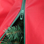 Sattiyrch Upright Christmas Tree Storage Bag,Fits Up to 7.5 ft Tall Artificial Tree,Heavy Duty 600D Canvas Red Christmas Tree Storage Container with Sleek Zipper and Durable Handles (7.5 FT)