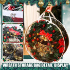 Zhengmy 15 Pcs 24 Inch Christmas Wreath Storage Bags Transparent Wreath Storage Container Bulk Wreaths Box with Dual Zippers and Handles for Xmas Holiday Wreaths Garland