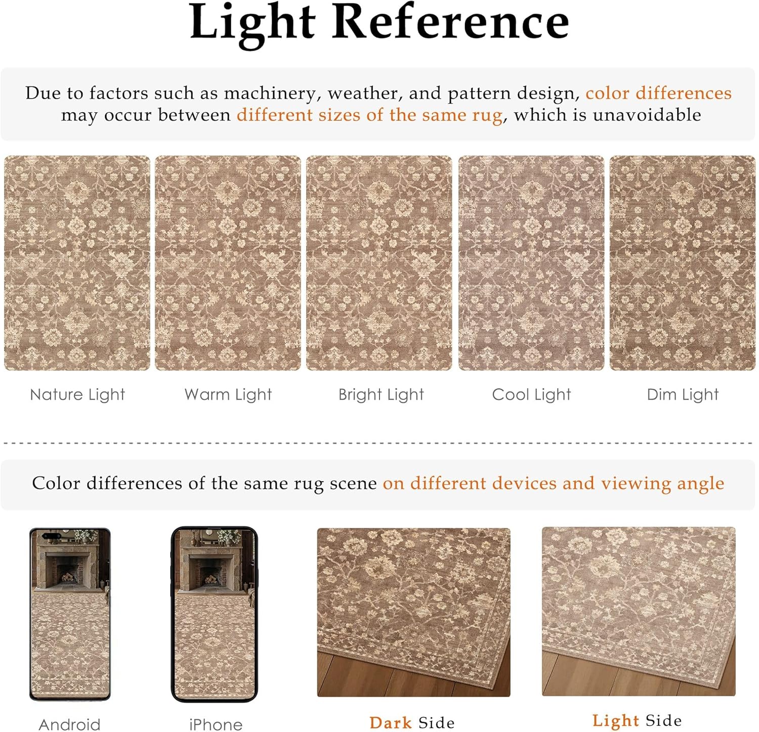 HUGEAR 6x9 Area Rugs for Living Room Washable Rug Carpet Brown Neutral Bedroom Rug Non Slip Soft Low Pile Retro Distressed Stain Resistant for Home Dining Room Office Farmhouse