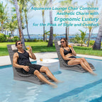 HDPS Pool Lounge Chairs Set of 2, Use in Pools Lounge Chairs up to 10-Inches of Water, Chaise Chairs with Headrest, Lounge Chair Outdoor, Fade-Resistant Pool Lounger for Deck