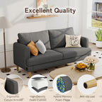 70" Modern Loveseat Sofa with USB Type-C Ports, Linen Fabric 2-Seater Deep Seat Couch, Cozy Small Couch Sofa for Living Room Bedroom Office Apartment (Dark Grey)