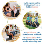 ECR4Kids Wave Seat Perch Stool, 14in - 15.1in Seat Height, Flexible Seating, Black, 2-Pack
