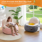 MAXYOYO Kids Bean Bag Chair, Cute Avocado-Shaped Toddler Sofa Chair, Pink | Soft Faux Fur Floor Chair with Backrest, Comfy Sofa for Boys and Girls , Floor Seat for Bedroom, Playroom, Nursery