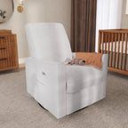 Evolur Harlow Deluxe Upholstered Plush Seating Glide Rocker, Swivel, Power Recliner USB Port with in-Built Massager, Greenguard Gold Certified, Glider Chair for Nursery in Fog Grey