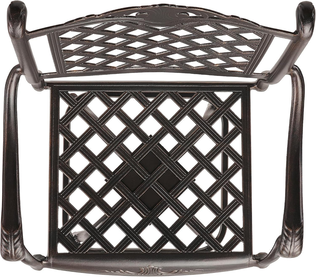 Christopher Knight Home Avon Outdoor Cast Aluminum Bar Stools, 2-Pcs Set, Shiny Copper