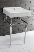 Kingston Brass KVPB2018W41 Edwardian 20-Inch Console Sink with Brass Legs, Polished Chrome